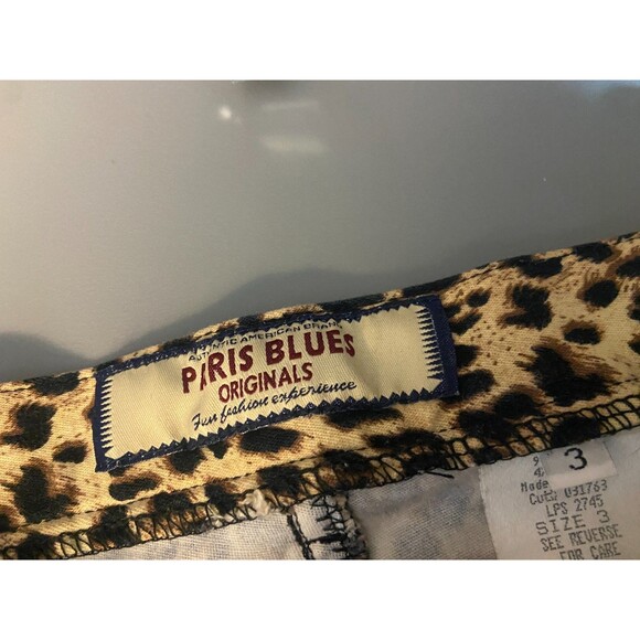 Paris Blues Originals Cheetah Animal Print Flared Jeans Juniors 3 Stretch Y2K - Picture 3 of 8